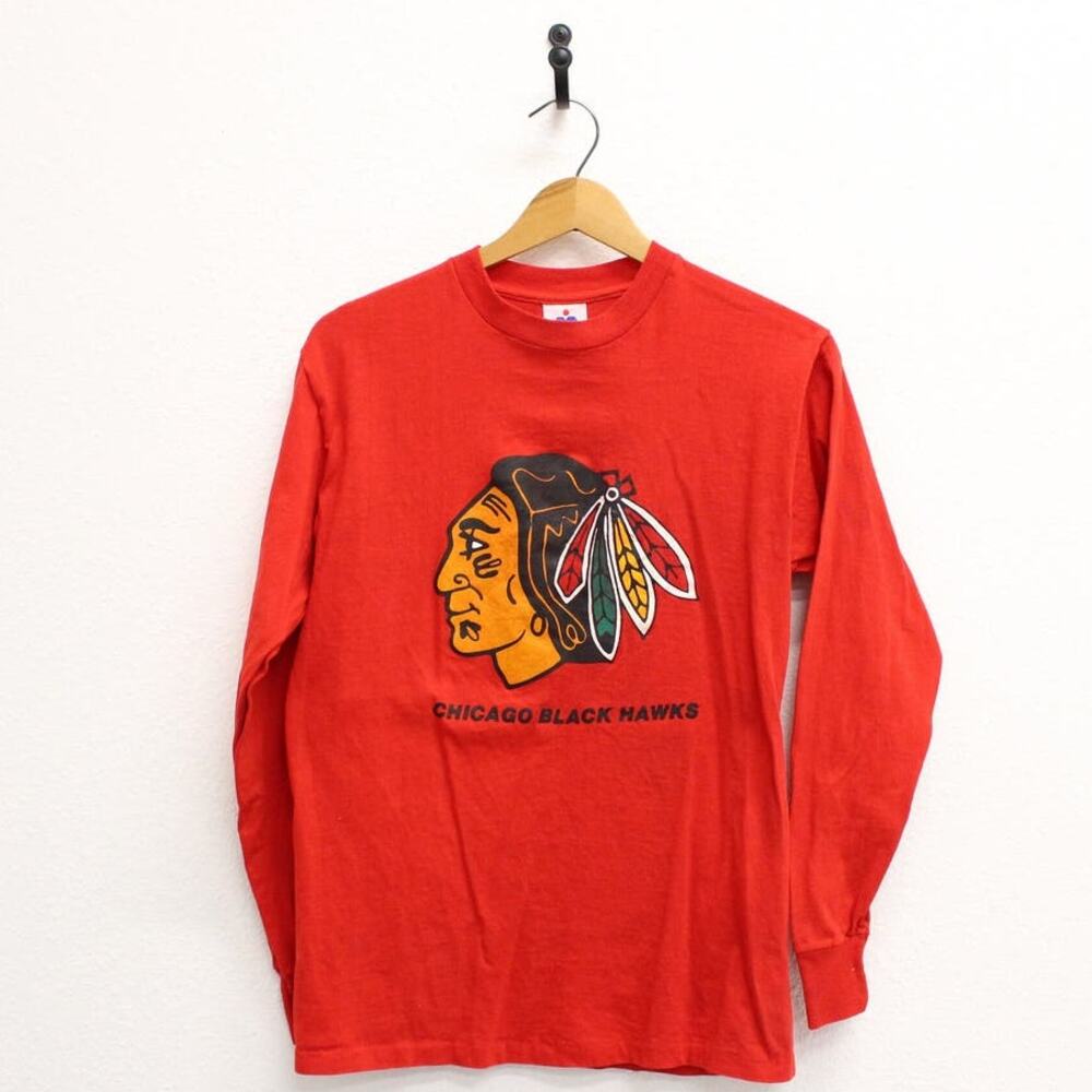Vintage Chicago Illinois Blackhawks Hockey NHL Long Sleeve T Shirt Medium